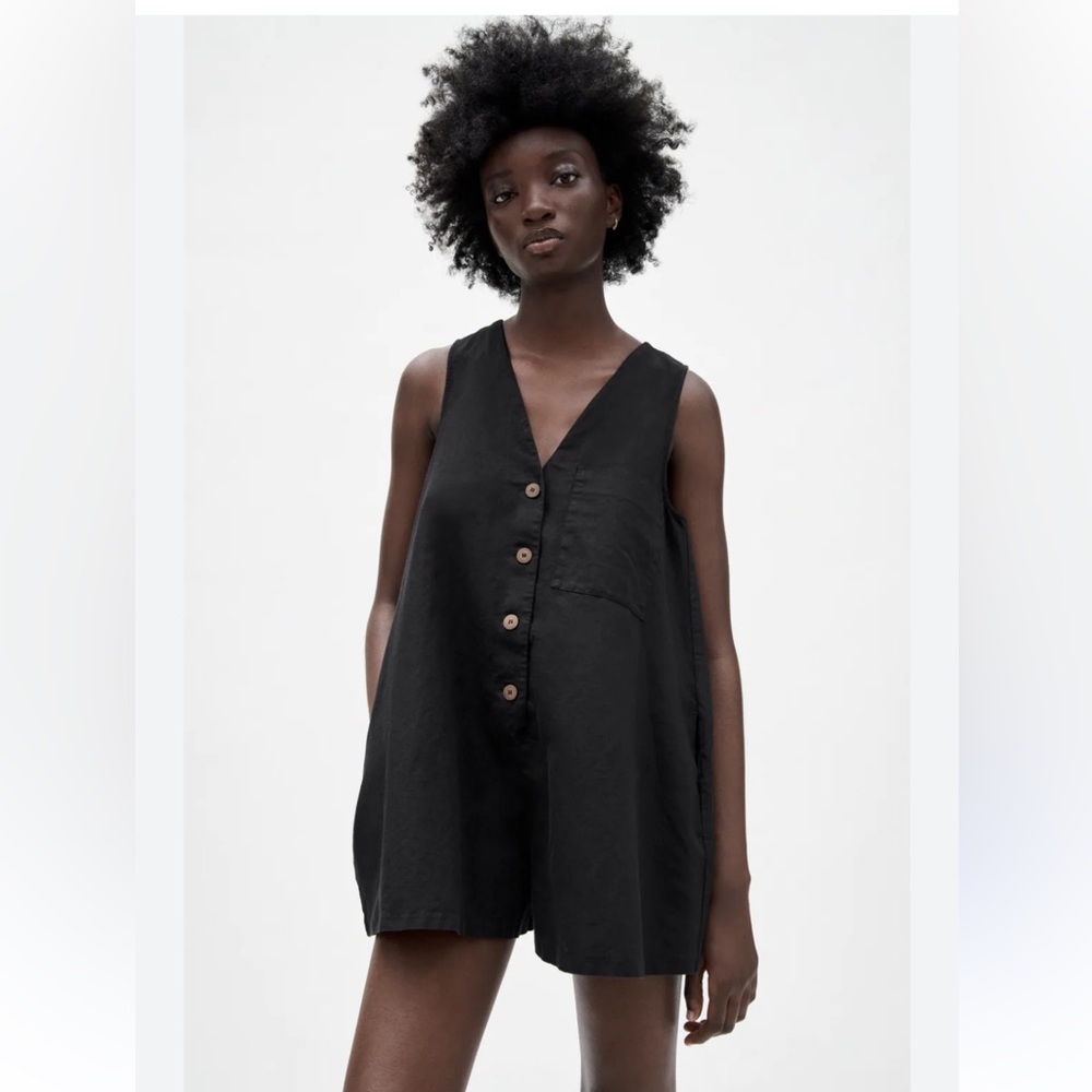 Zara Black Sleeveless Jumpsuit